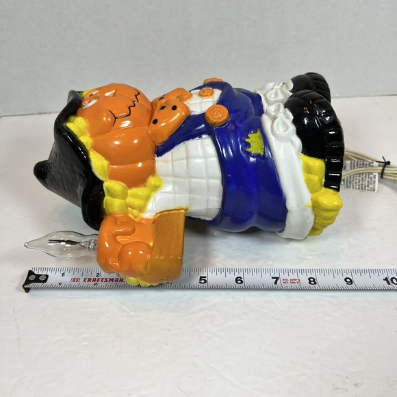 VTG Lighted Pumpkin Scarecrow Plastic Halloween Corded On/Off Switch With Box - Picture 5 of 9